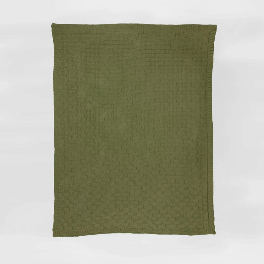 Textured Sustainable Knit Throw Blanket - Basketweave