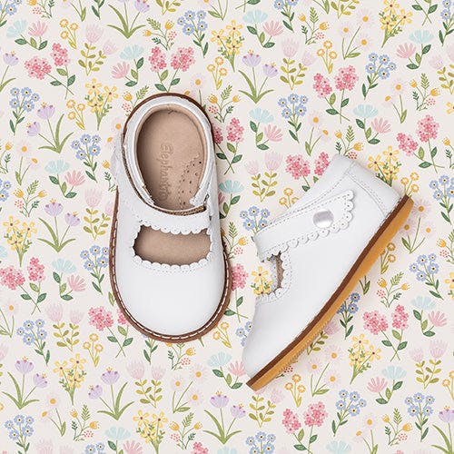 Toddler Mary Jane | White Leather