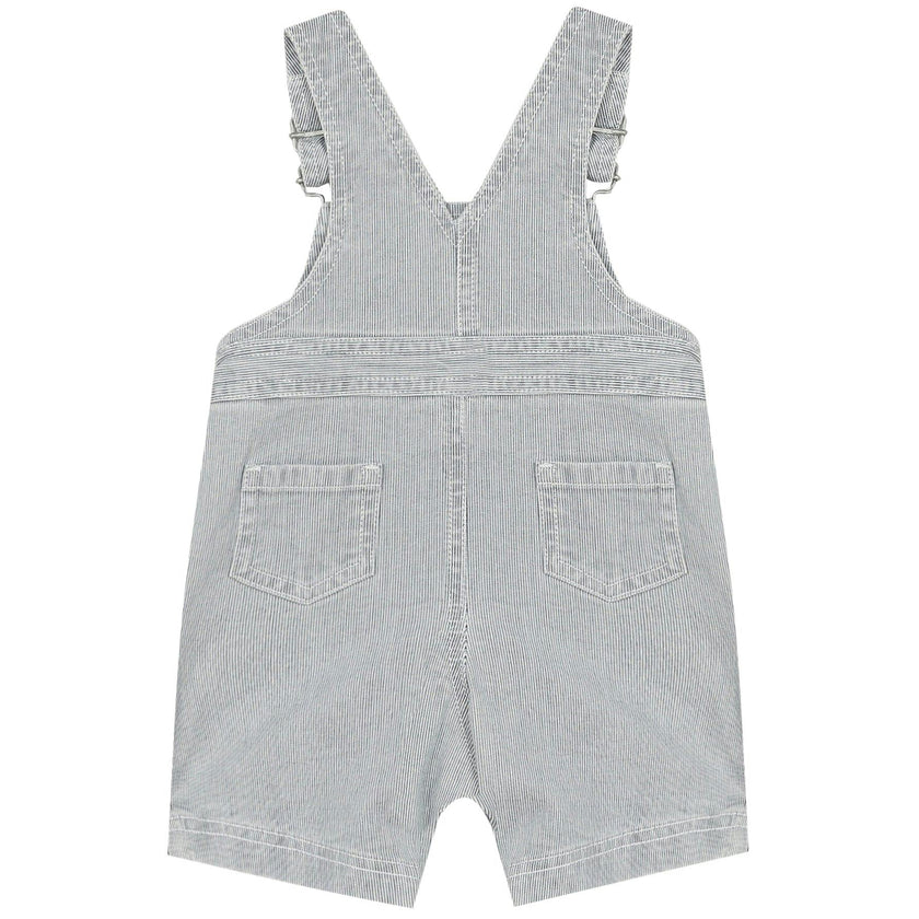 Light Blue Striped Baby Overalls