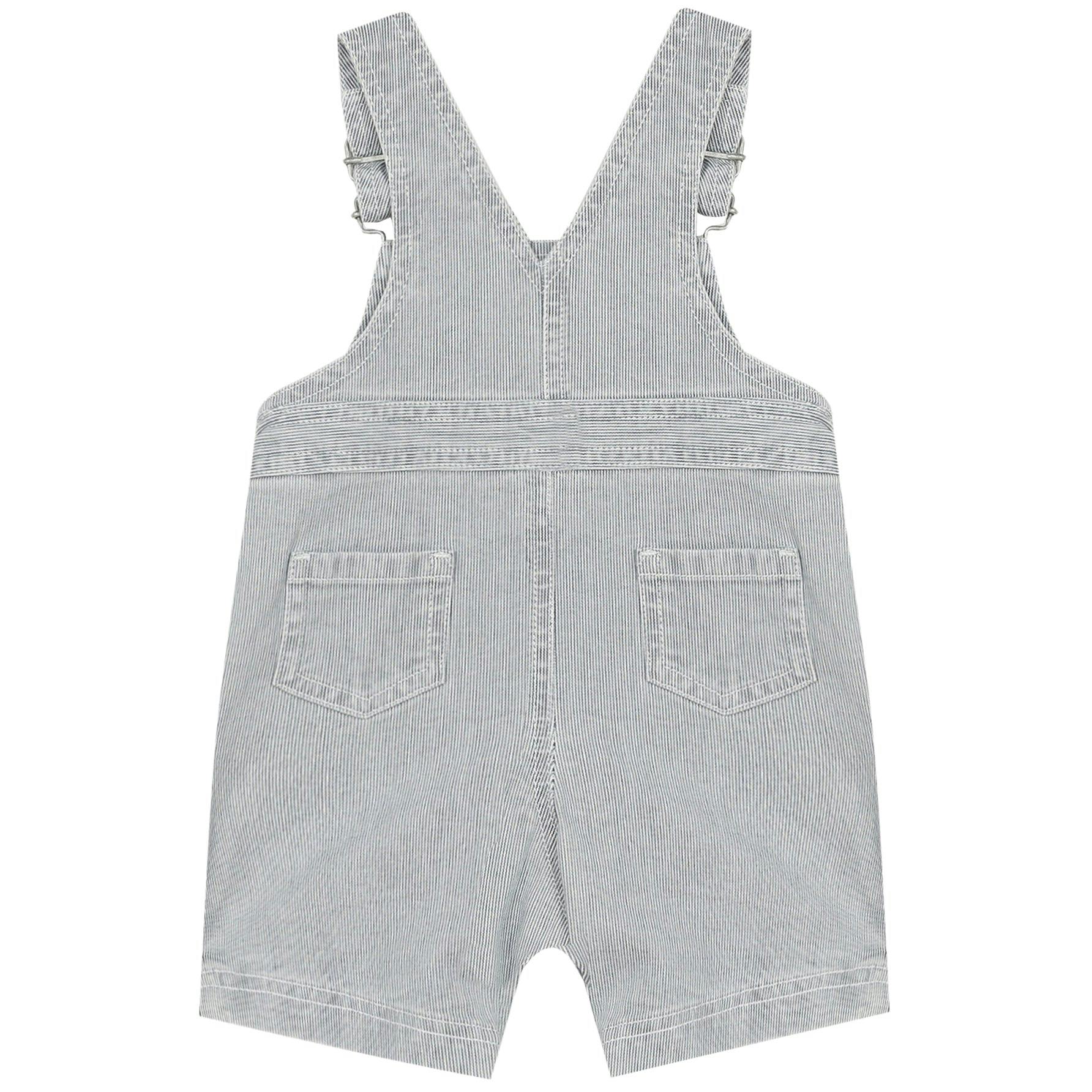 Light Blue Striped Baby Overalls