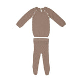 Diamond Knit Shoulder Snap Long Sleeve Sweater & Pant 2-Piece 2-Piece Set