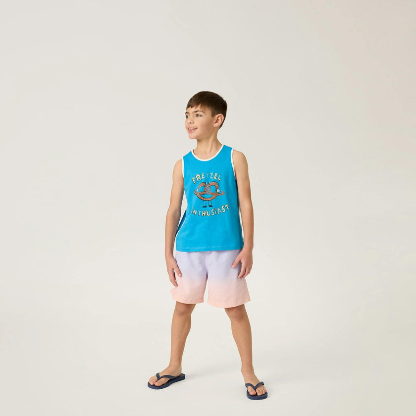 Organic Track Tank in Bodega Blue