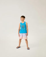 Organic Track Tank in Bodega Blue