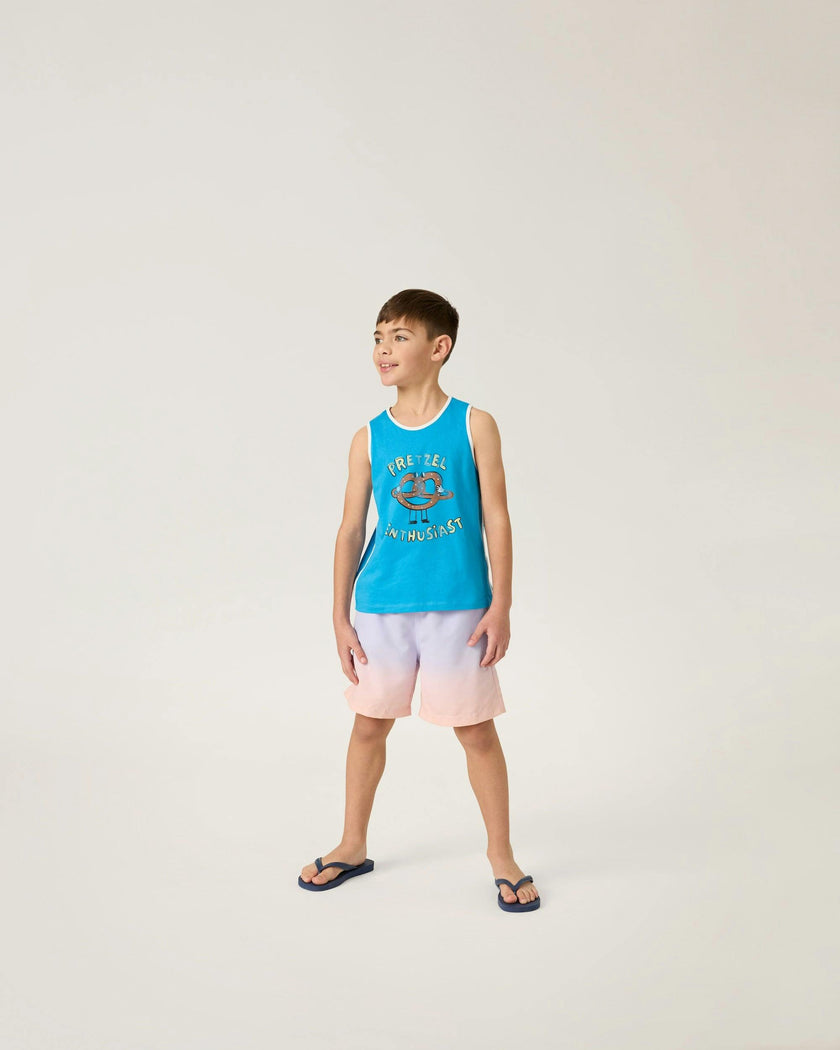 Organic Track Tank in Bodega Blue