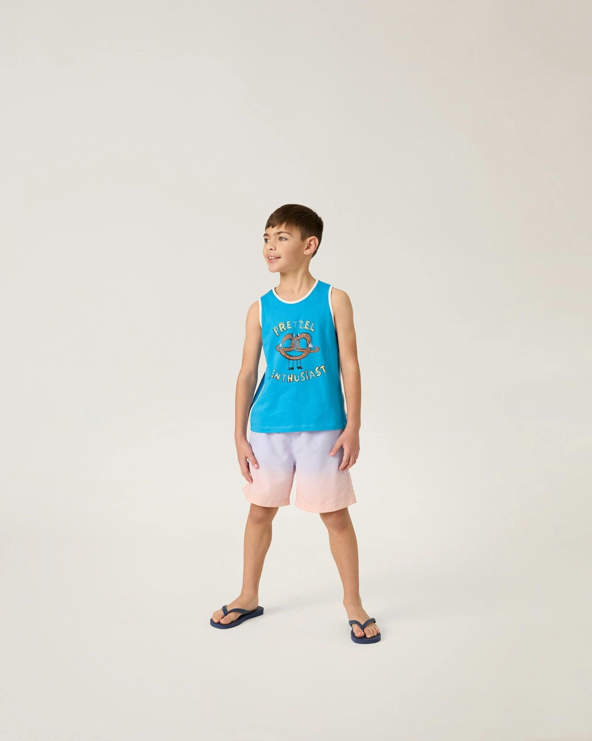 Organic Track Tank in Bodega Blue