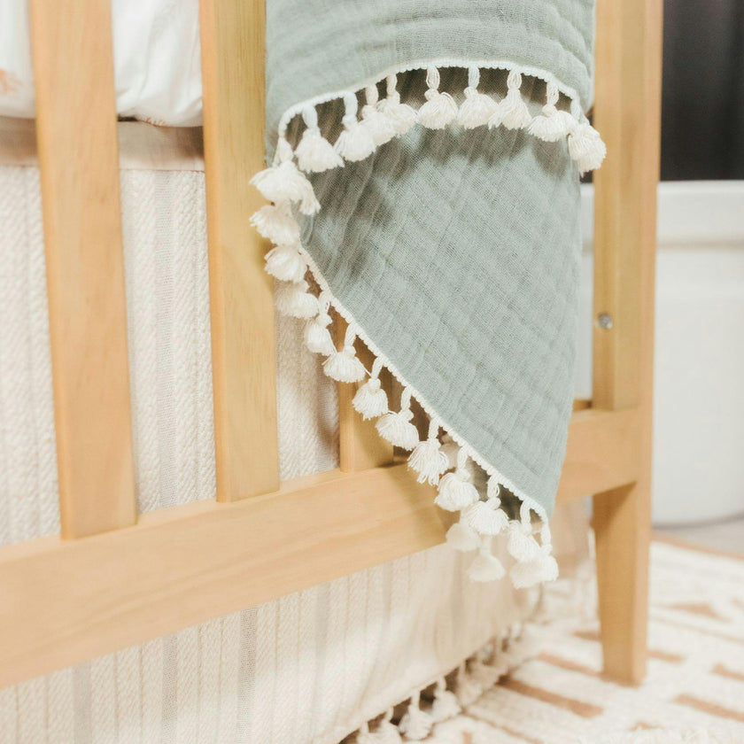 6-Layer Cotton Muslin Baby Blanket (Green Fern)