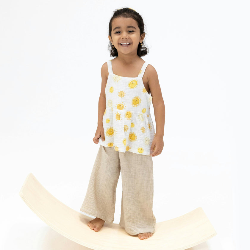 Happy Suns - Peplum Tank with Wide Leg Pant