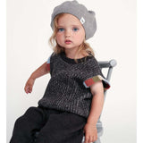 Chunky Ribbed Knit Crew Neck Sleeveless Wide Boxy Fit Tank Top