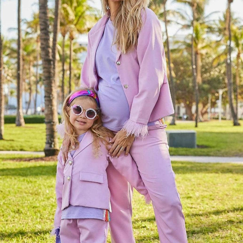 Women’s Feather Trims Suit Lavender