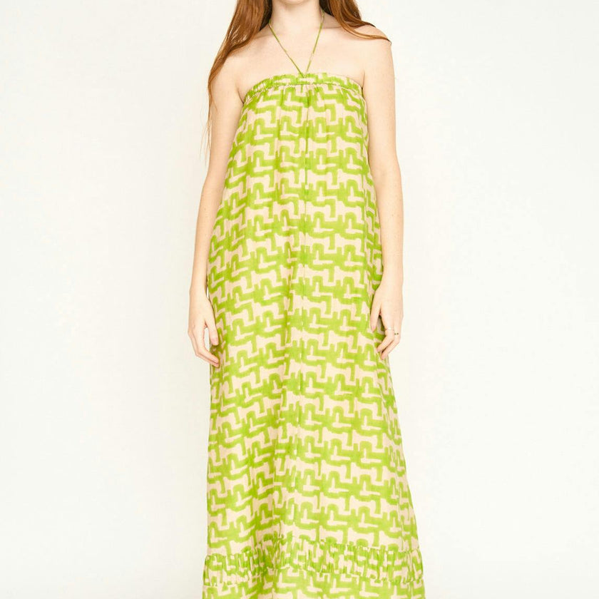 Bonaire Dress in Lime Popova