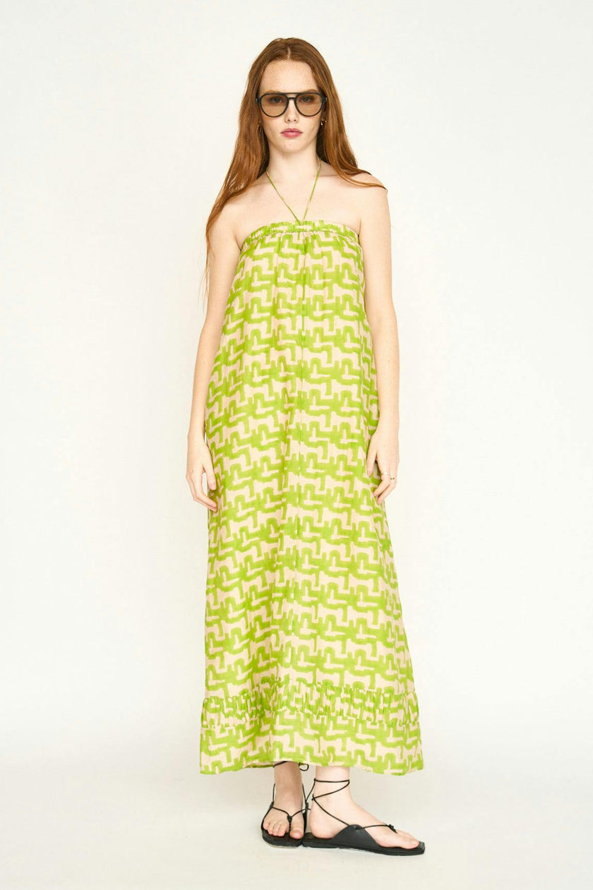 Bonaire Dress in Lime Popova