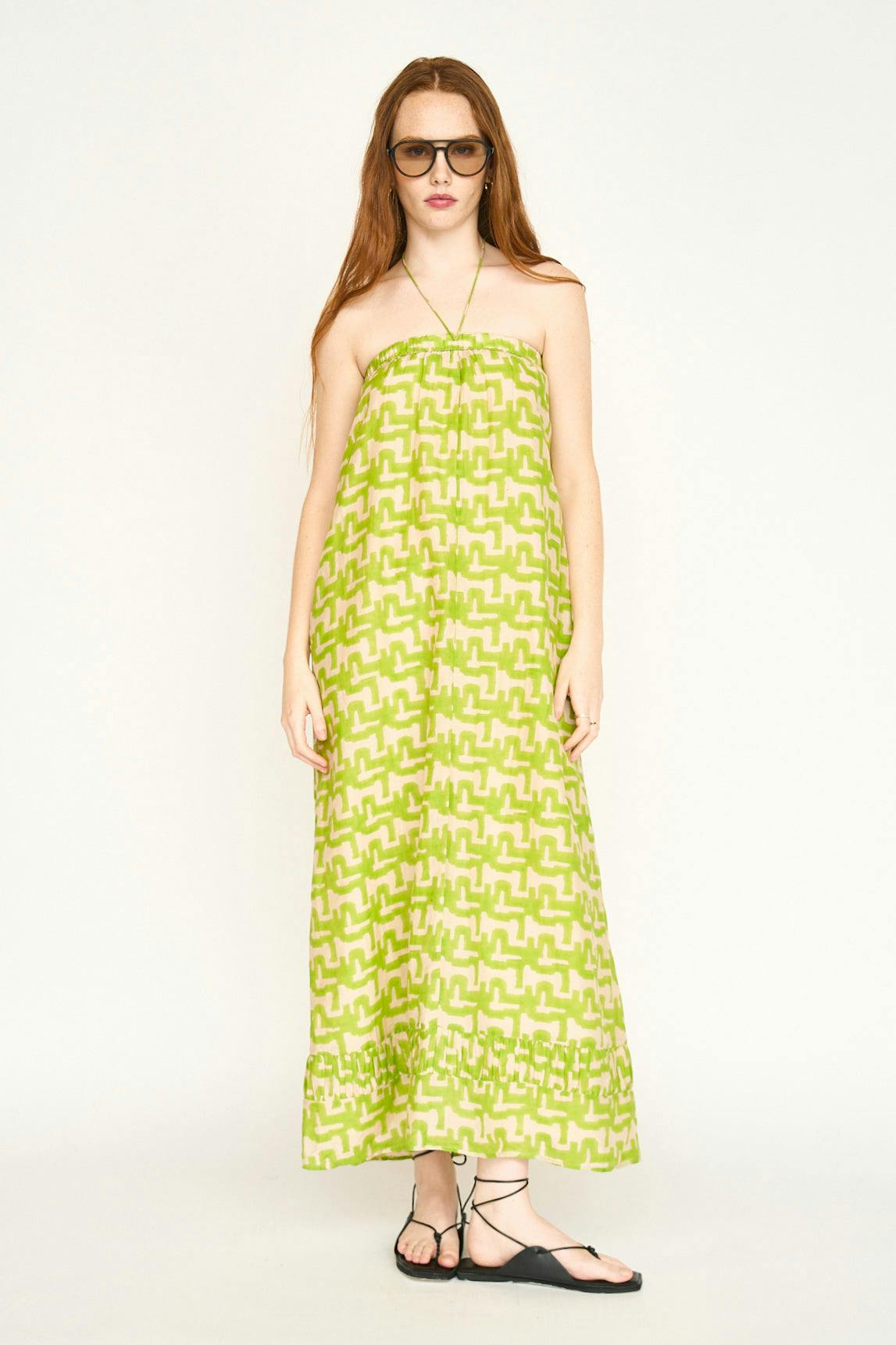 Bonaire Dress in Lime Popova