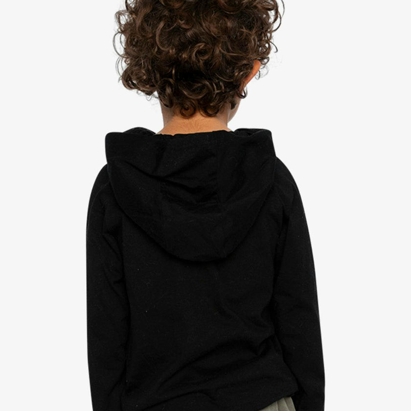 Raglan Hooded T-Shirt Black and Brown