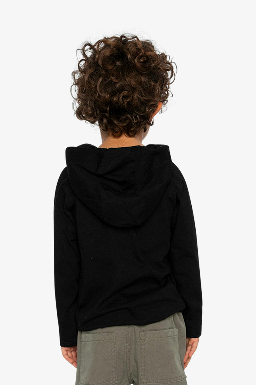 Raglan Hooded T-Shirt Black and Brown