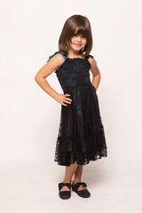Mini Isadora Dress in Navy & Black
