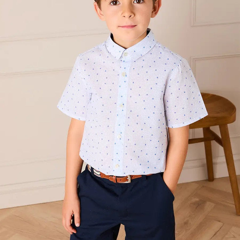 Noah Check Short Sleeve Shirt in Blue (2-10yrs)