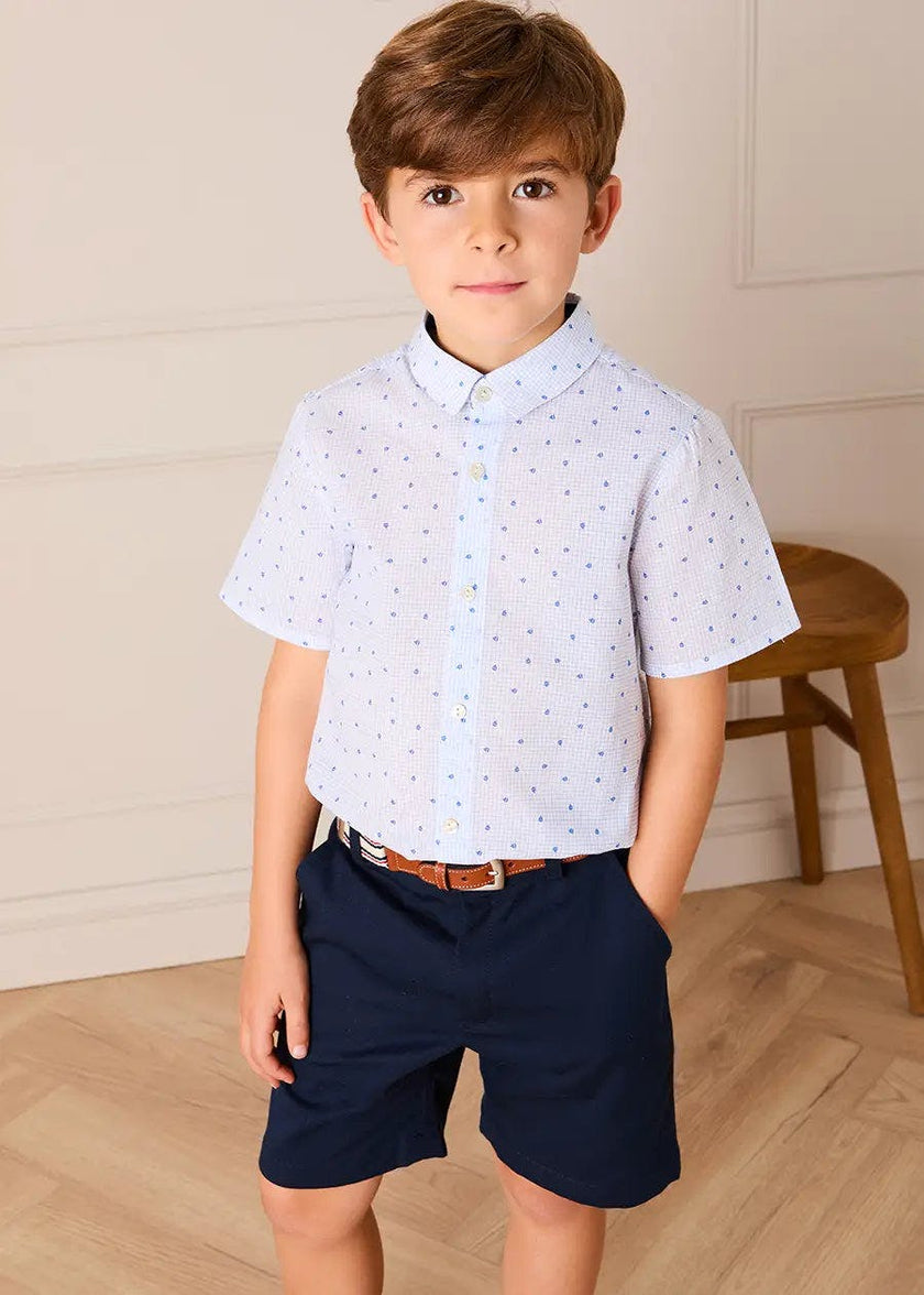 Noah Check Short Sleeve Shirt in Blue (2-10yrs)