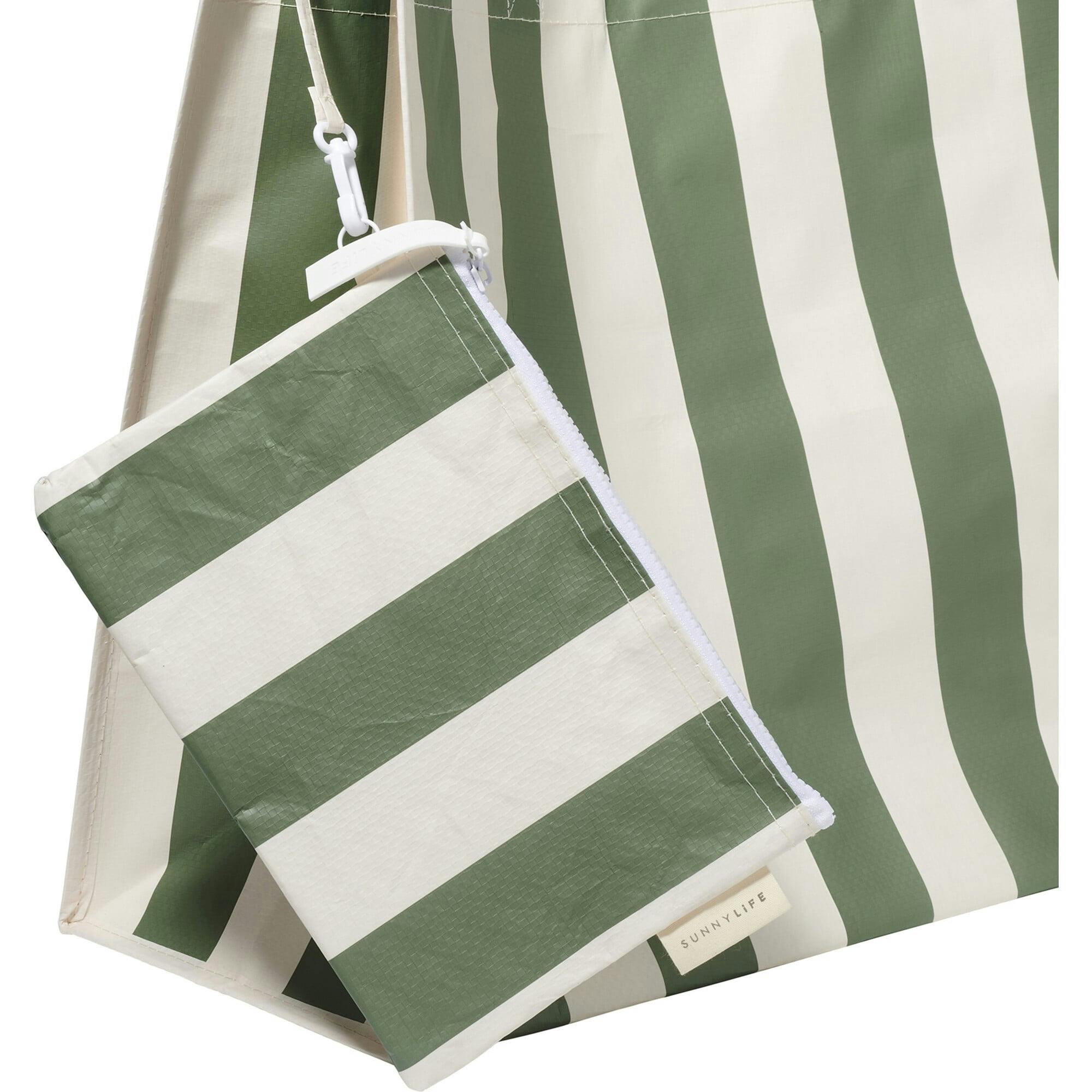 Sunnylife: Carryall Beach Bag - Vacay Olive Stripe
