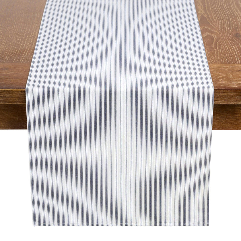 Signature Navy French Ticking Table Linen