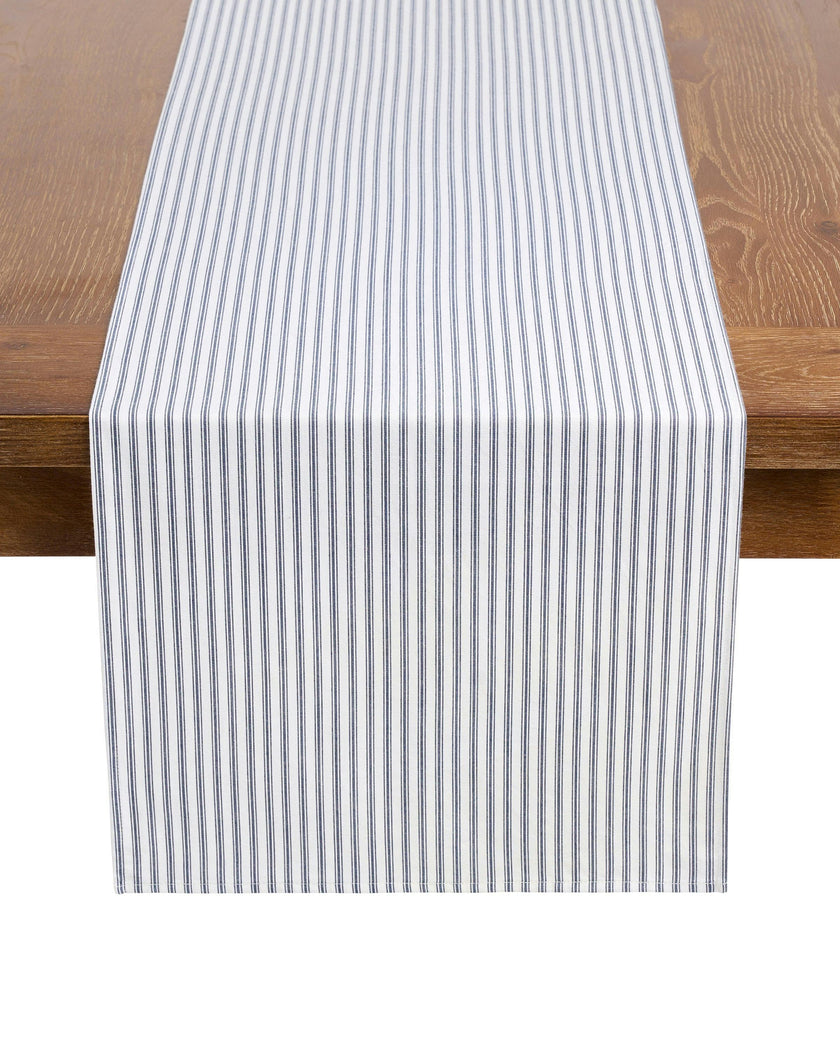 Navy French Ticking Runner & Napkin Bundle