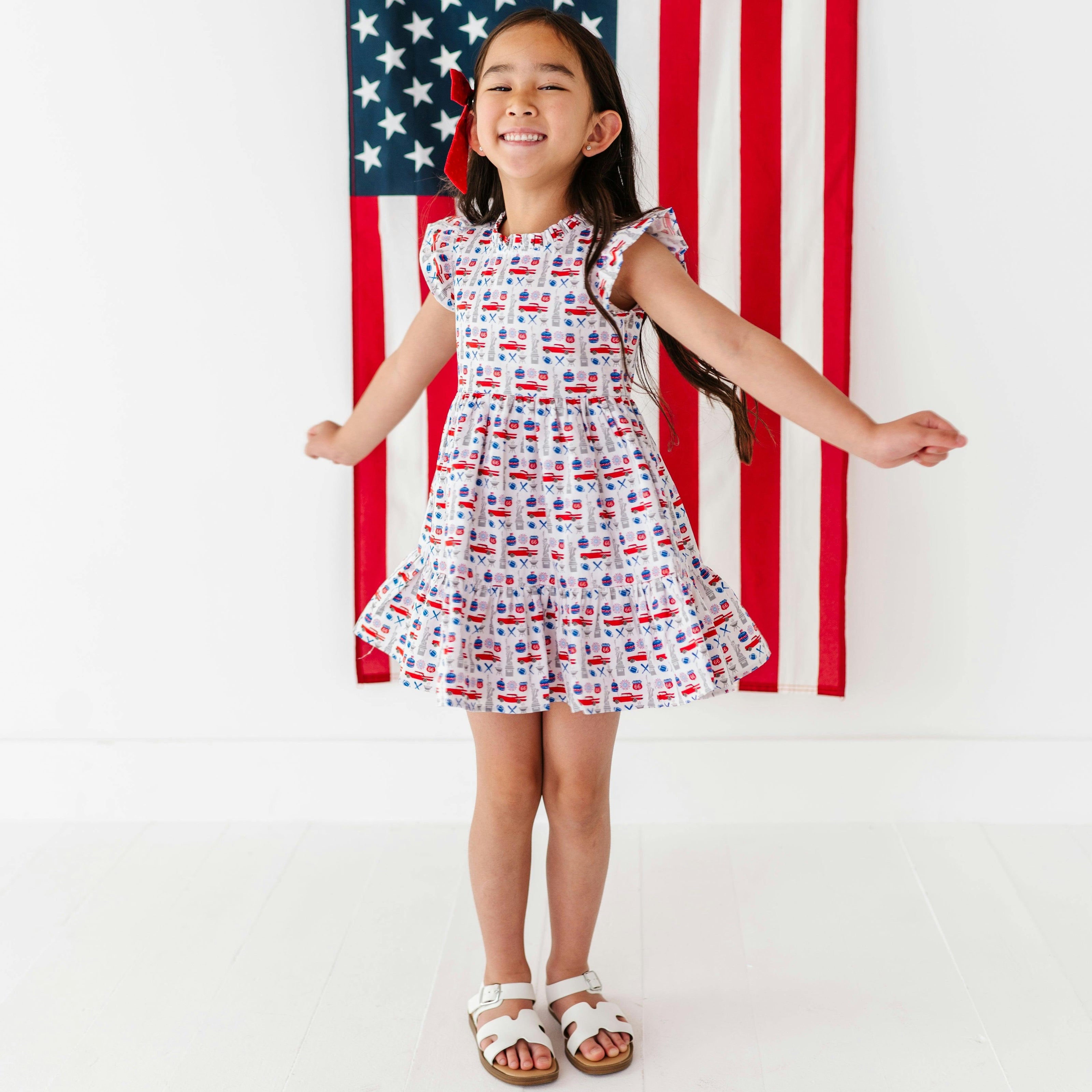 Classic Americana Ruffle Dress