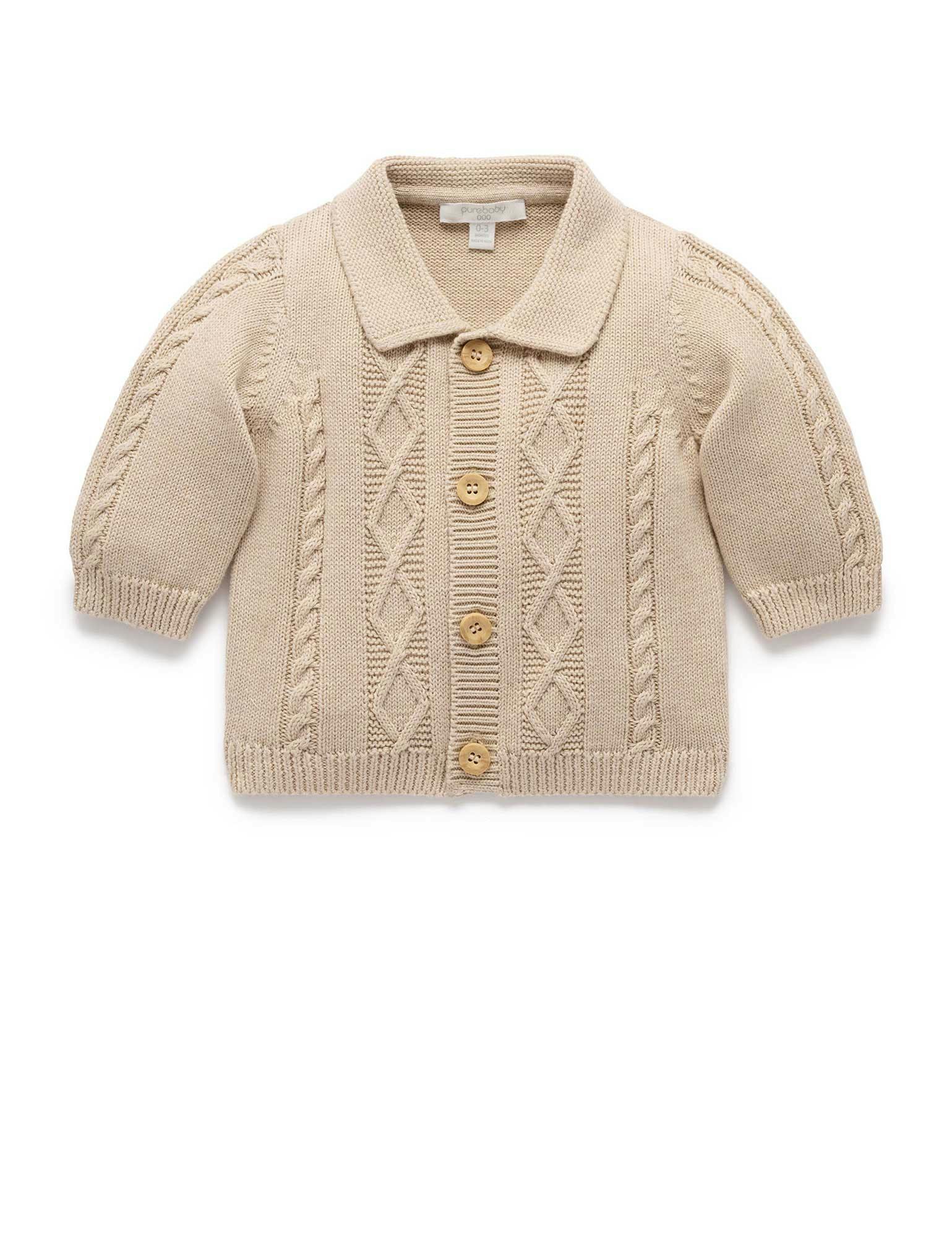 Cable Cardigan Oatmeal Melange