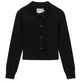 Cropped Knit Collar Cardigan