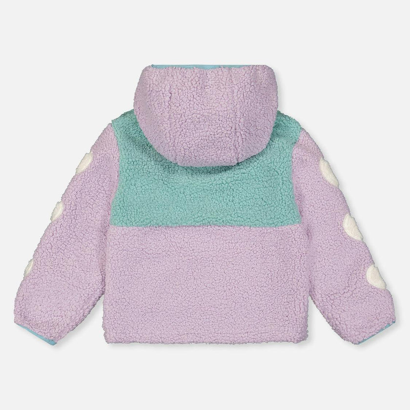 Reversible Mid-Season Jacket Pale Blue-Grey And Mauve