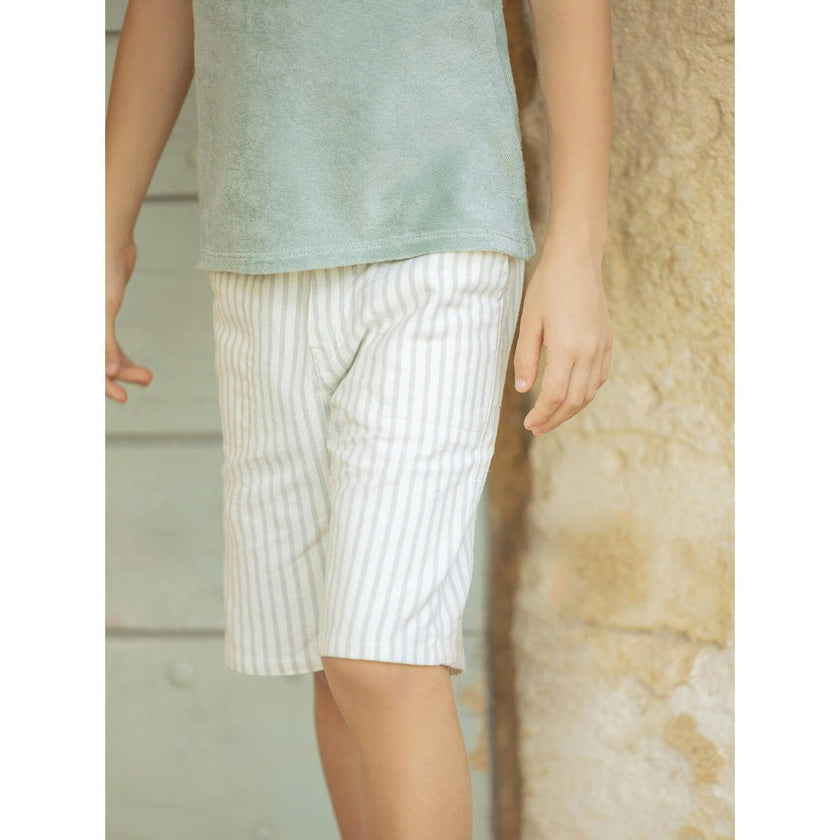 TARTINE ET CHOCOLAT Sea Green Striped Shorts