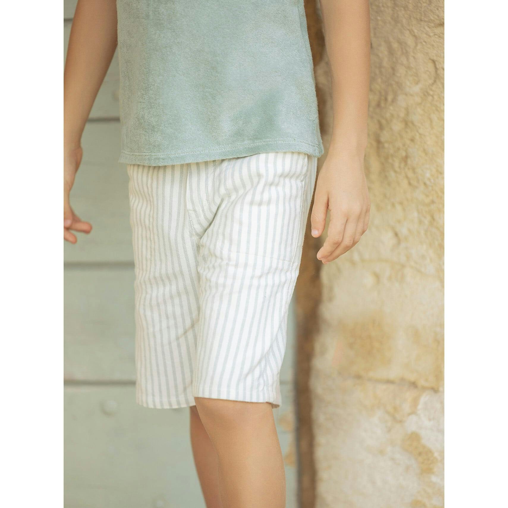 TARTINE ET CHOCOLAT Sea Green Striped Shorts