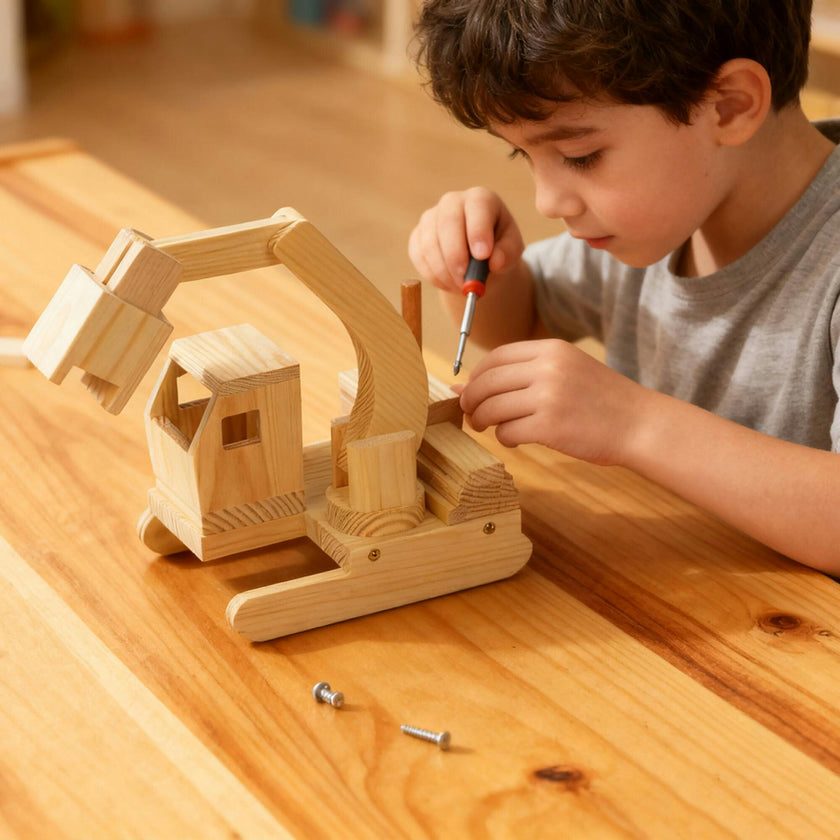 3-Piece Wood Building Toy Kit