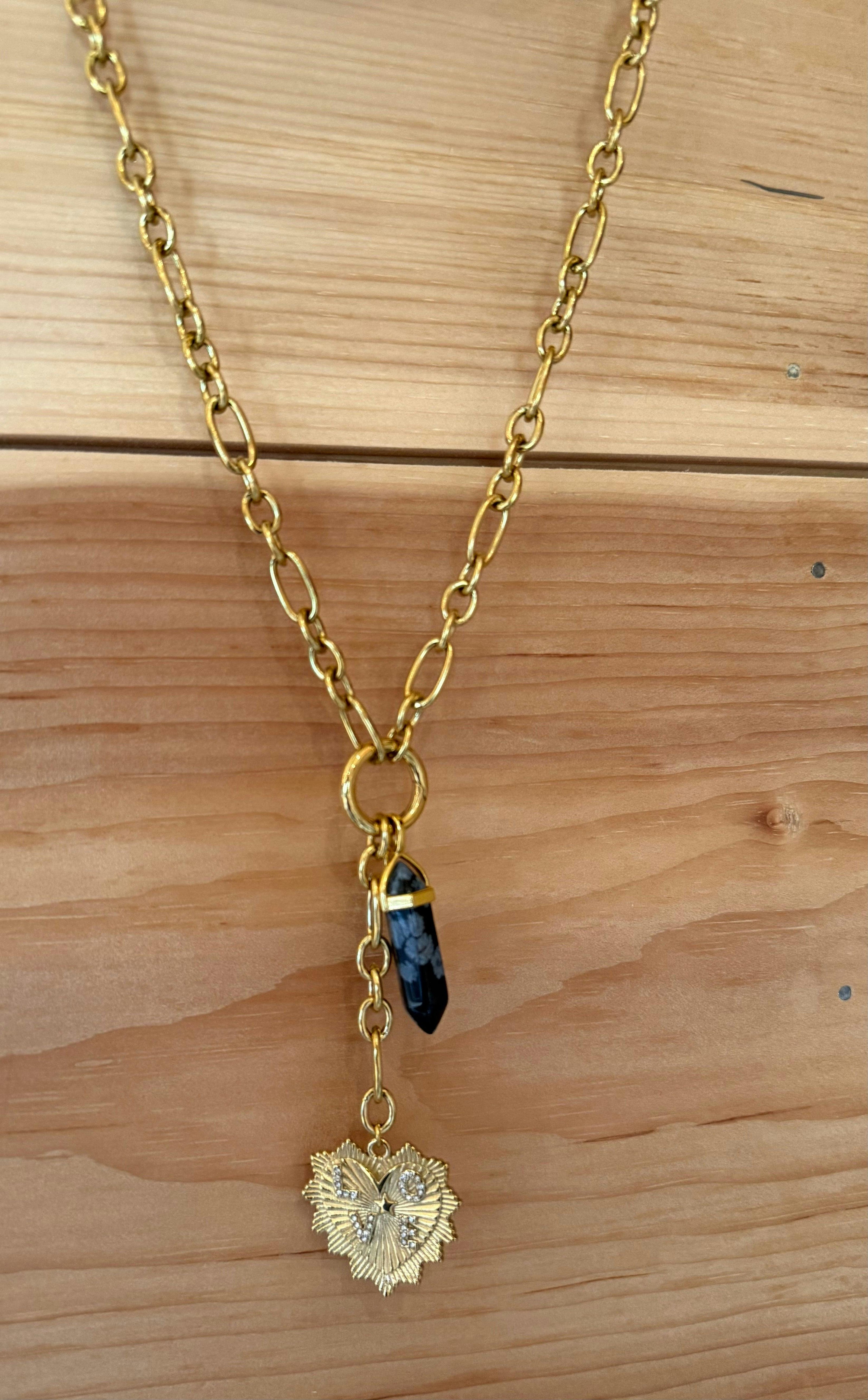 LIMITED EDITION LOVE & CRYSTAL CHARM NECKLACE