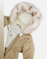 Baby One Piece Snowsuit For Car Seats Taupe