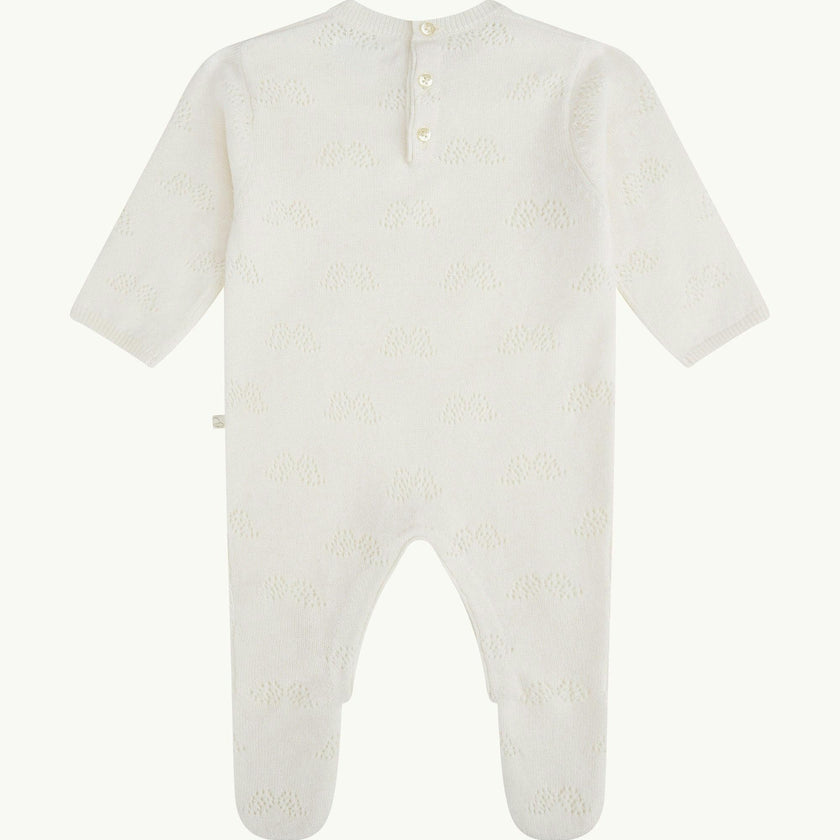 Angel Wing Cashmere Pointelle Sleepsuit