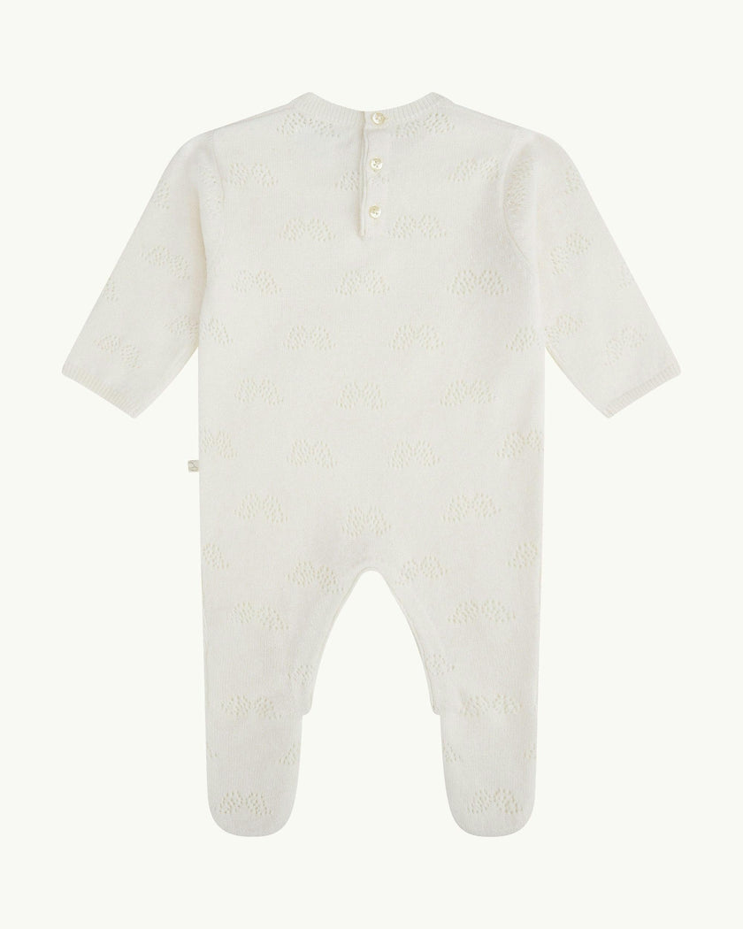 Angel Wing Cashmere Pointelle Sleepsuit