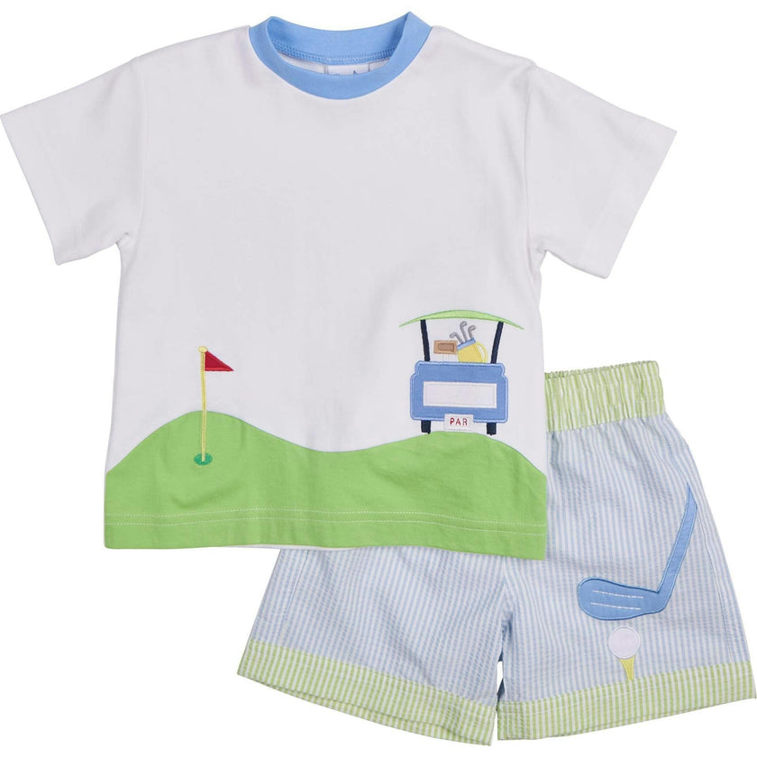 Stripe Swimtrunk With Golf Club