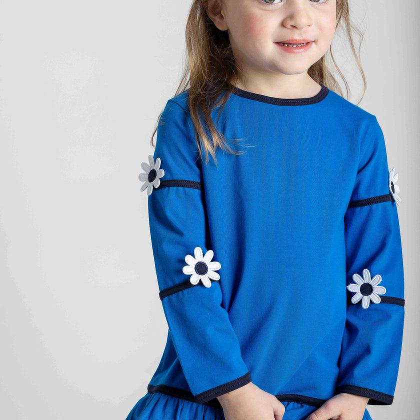 Knit Tunic With Flowers And Floral Leggings