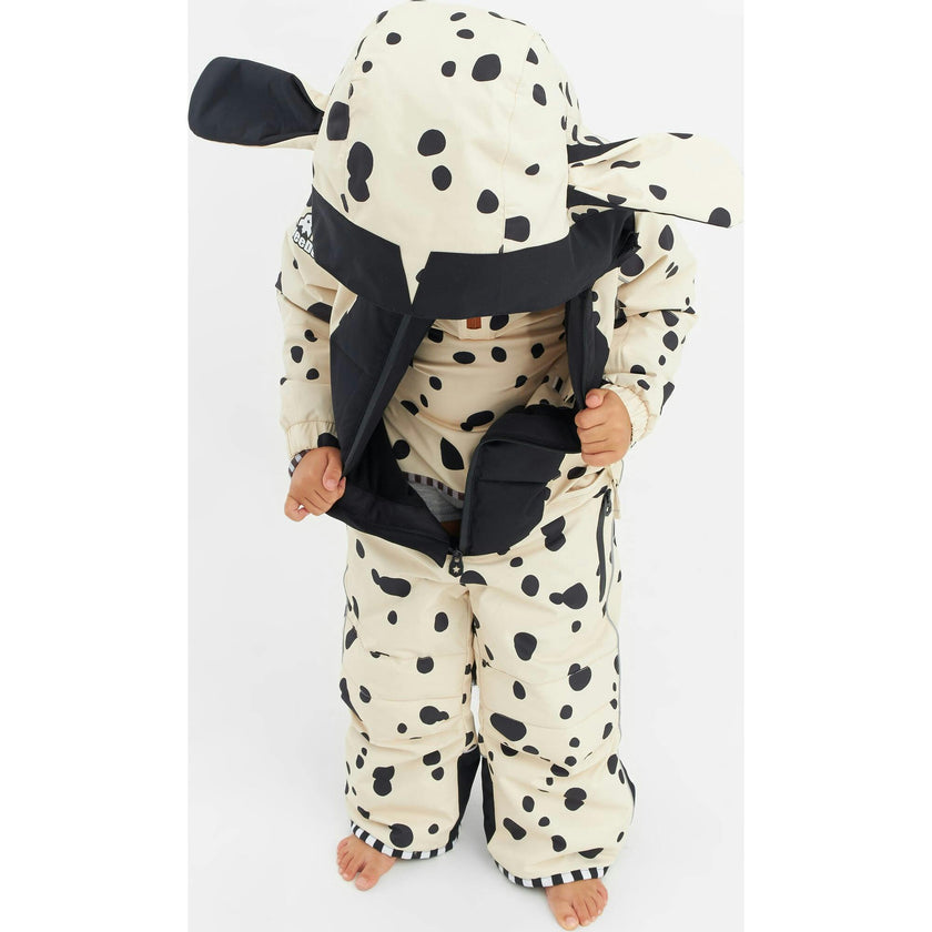 Puppydo Adjustable Hood Waterproof Zipper Snowsuit, Beige