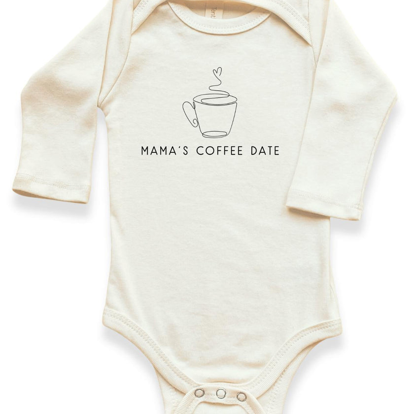 Mama's Coffee Date Organic Bodysuit Long Sleeve