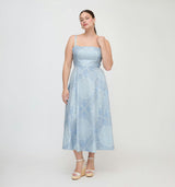 The Margot Dress - Dusty Blue Paisley Scarf