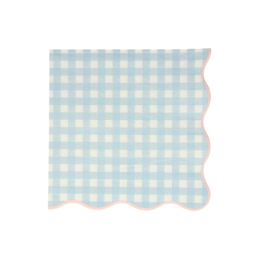 Set of 12 Gingham Large Napkins