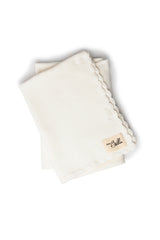Crochet Trim Blanket White