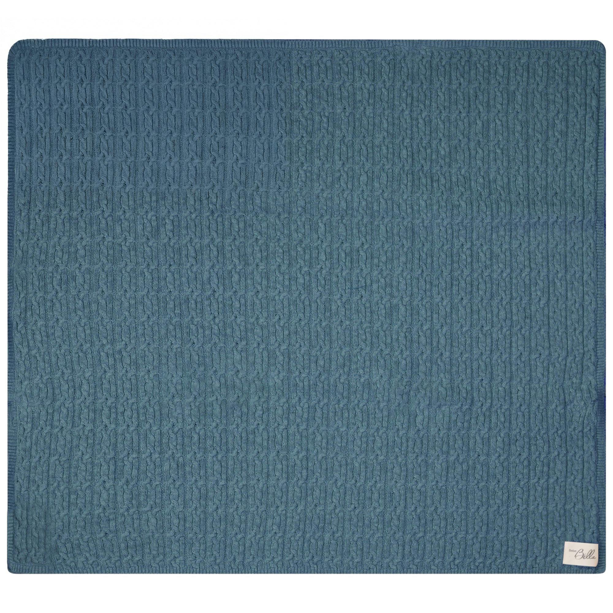 Mix Cable Knit Blanket River Blue Mix