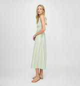 The Cosima Nap Dress - Green Jacquard Stripe