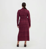 The Rizzo Dress - Plum Damask
