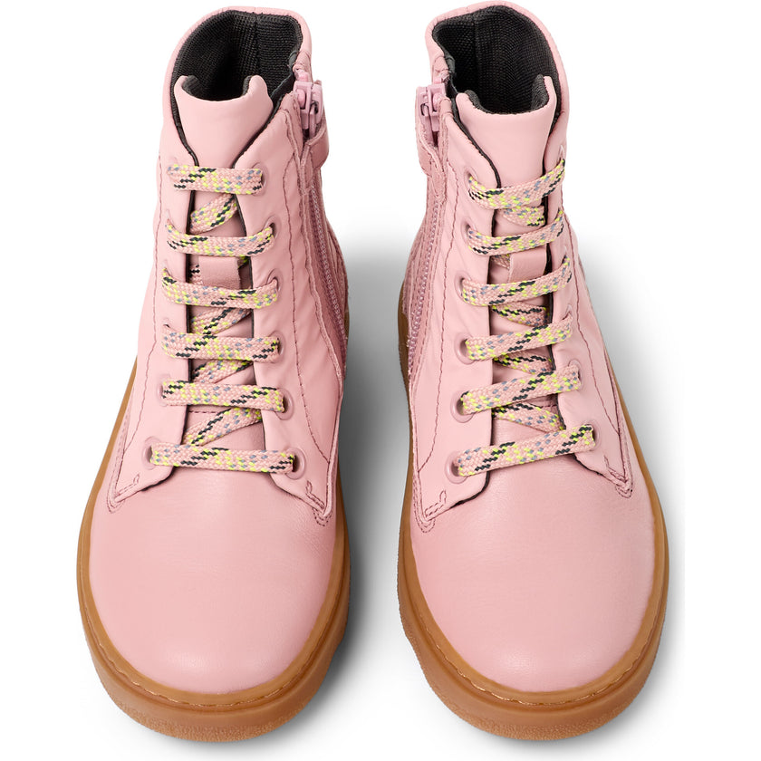 Kids Kiddo Textile Lace-Up Ankle Boots, Pink