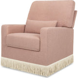 Crawford Boucle With Tassel Fringe Pillowback Comfort Swivel Glider