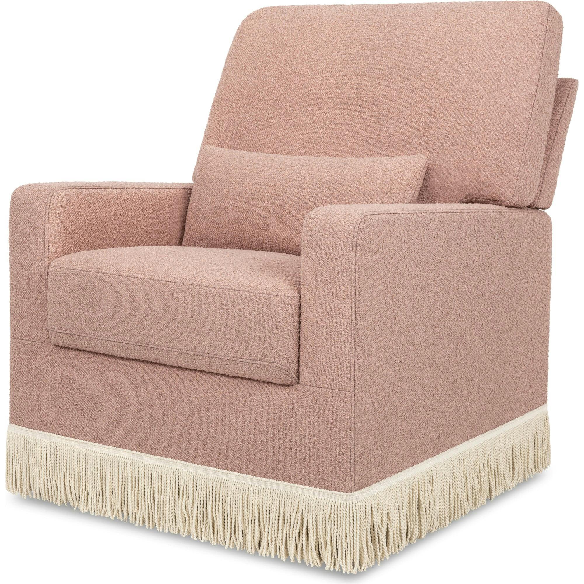 Crawford Boucle With Tassel Fringe Pillowback Comfort Swivel Glider