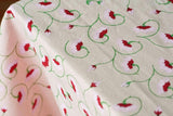 La Leccia Floral Cotton Tablecloth – Light Pink