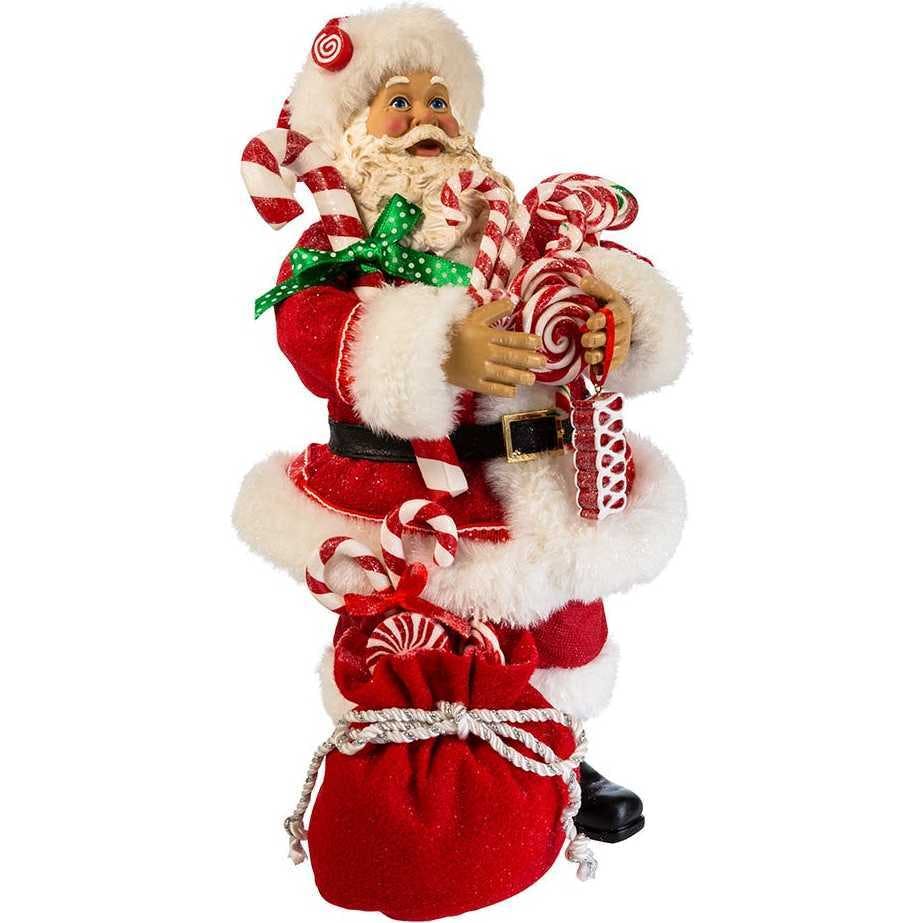 10.5-Inch Fabriché Santa With Christmas Candy and Bag